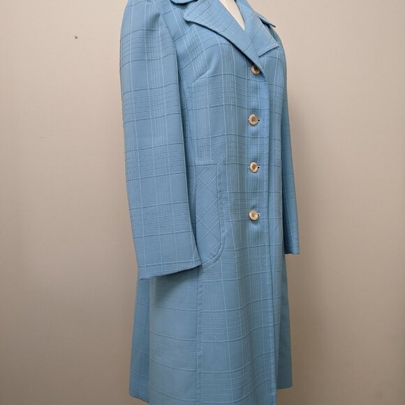 Robin’s Egg Blue Coat/Jacket with Lapel – Size S - Picture 2 of 4
